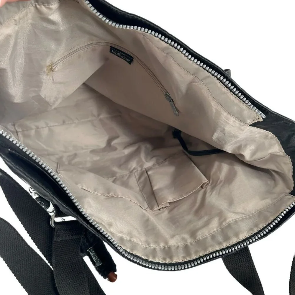 Kipling Fleur Large Book Bag Tote in Black EUC